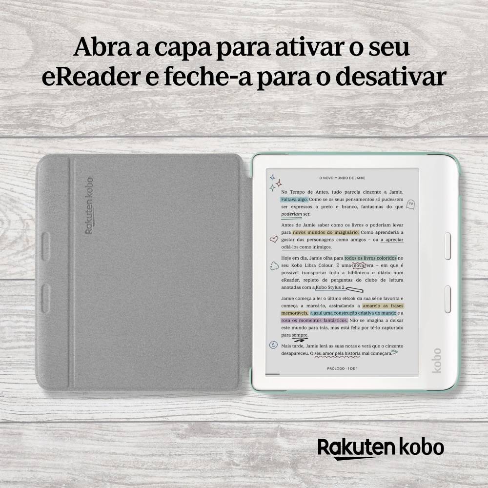 Capa eReader Kobo SleepCover Basic p/ Libra Garden Green