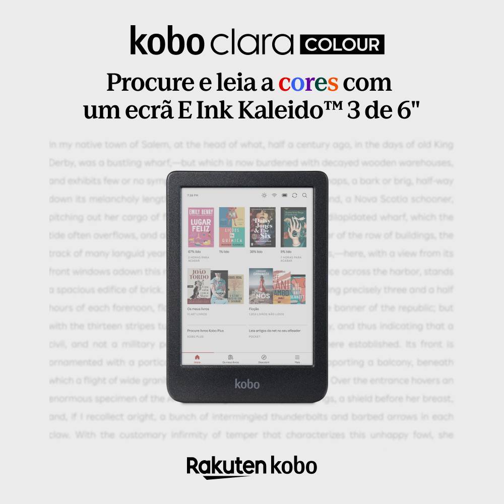 eReader Kobo Clara 6" Colour 16GB Wi-Fi Preto