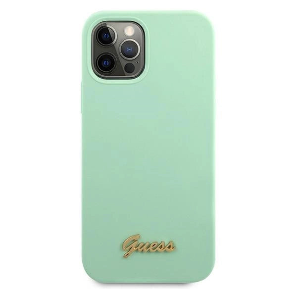 Guess Metal Logo Script Case for iPhone 12 Pro Max 6.7" - Green_2