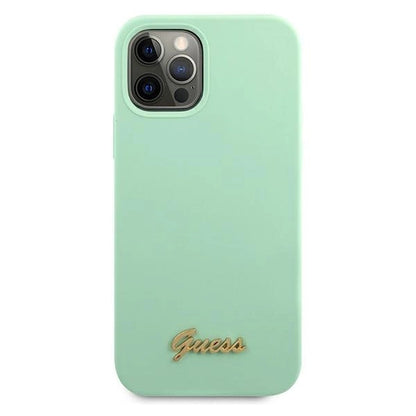 Guess Metal Logo Script Case for iPhone 12 Pro Max 6.7" - Green_2