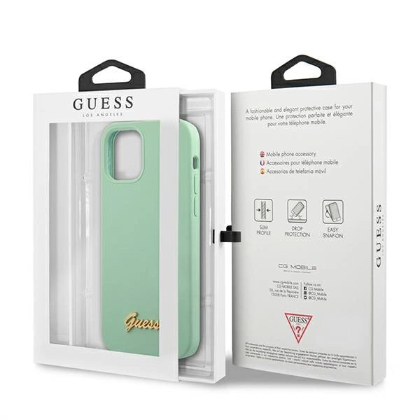 Guess Metal Logo Script Case for iPhone 12 Pro Max 6.7" - Green_7