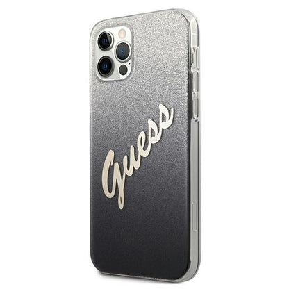 Guess GUHCP12LPCUGLSBK iPhone 12 Pro Max 6.7" black/black hardcase Glitter Gradient Script_1