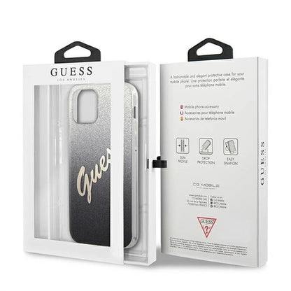 Guess GUHCP12LPCUGLSBK iPhone 12 Pro Max 6.7" black/black hardcase Glitter Gradient Script_7