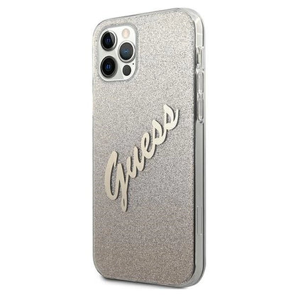 Guess GUHCP12LPCUGLSGO iPhone 12 Pro Max 6.7" gold/gold hardcase Glitter Gradient Script_1