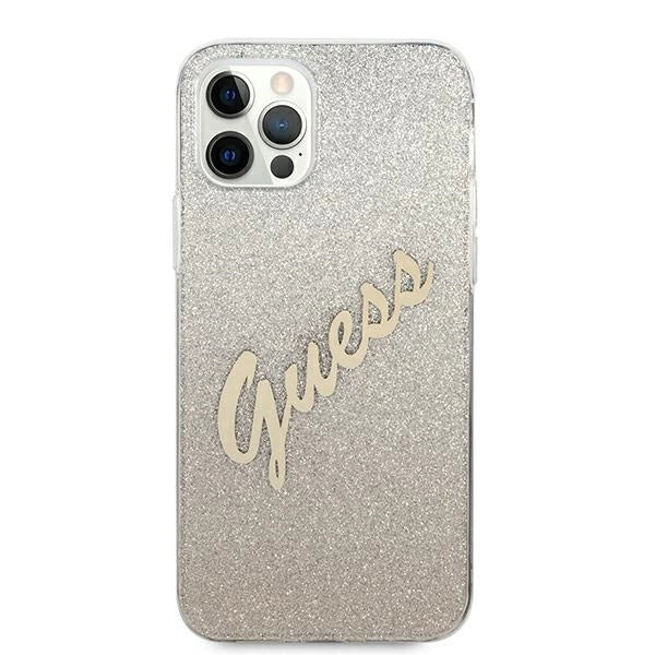 Guess GUHCP12LPCUGLSGO iPhone 12 Pro Max 6.7" gold/gold hardcase Glitter Gradient Script_2