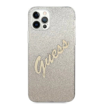 Guess GUHCP12LPCUGLSGO iPhone 12 Pro Max 6.7" gold/gold hardcase Glitter Gradient Script_2