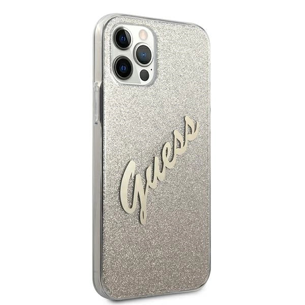 Guess GUHCP12LPCUGLSGO iPhone 12 Pro Max 6.7" gold/gold hardcase Glitter Gradient Script_3