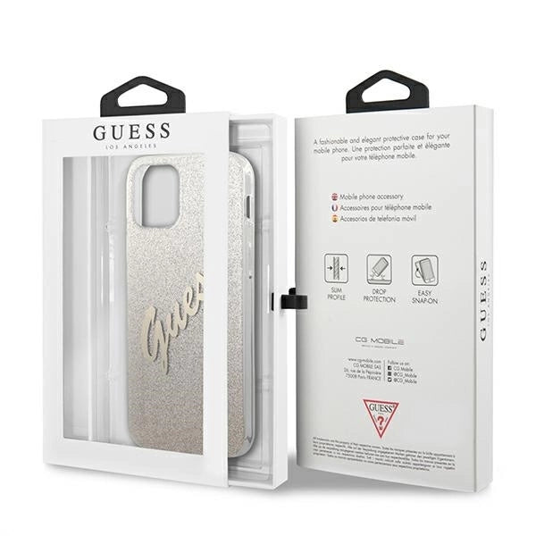 Guess GUHCP12LPCUGLSGO iPhone 12 Pro Max 6.7" gold/gold hardcase Glitter Gradient Script_7