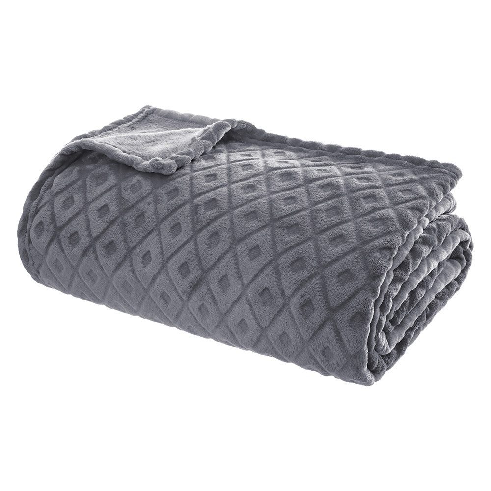 Plaid/manta 230x180cm modelo 'winter rhombus' cor cinzento_0