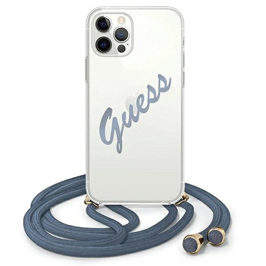 Guess GUHCP12MCRTVSBL iPhone 12/12 Pro 6.1" blue/blue hardcase Script Vintage_0