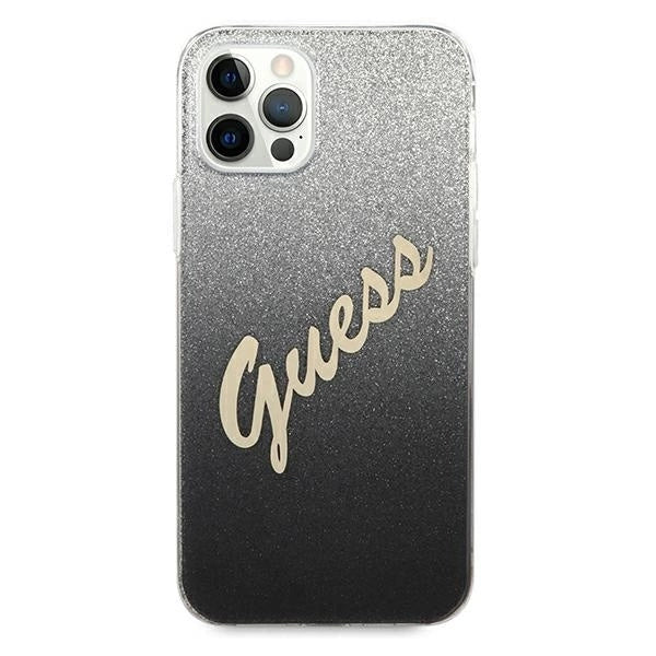 Guess GUHCP12MPCUGLSBK iPhone 12/12 Pro 6.1" black/black hardcase Glitter Gradient Script_2