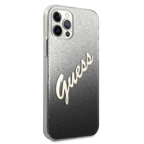 Guess GUHCP12MPCUGLSBK iPhone 12/12 Pro 6.1" black/black hardcase Glitter Gradient Script_3