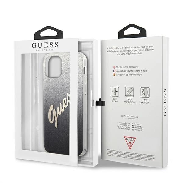 Guess GUHCP12MPCUGLSBK iPhone 12/12 Pro 6.1" black/black hardcase Glitter Gradient Script_7