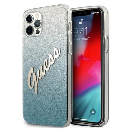 Guess GUHCP12MPCUGLSBL iPhone 12/12 Pro 6.1" blue/blue hardcase Glitter Gradient Script_0