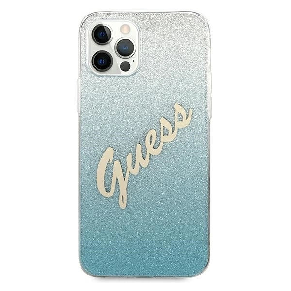 Guess GUHCP12MPCUGLSBL iPhone 12/12 Pro 6.1" blue/blue hardcase Glitter Gradient Script_2