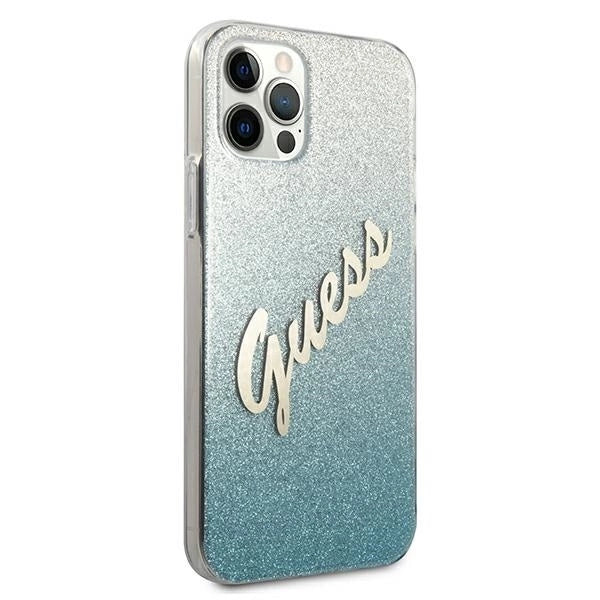 Guess GUHCP12MPCUGLSBL iPhone 12/12 Pro 6.1" blue/blue hardcase Glitter Gradient Script_3
