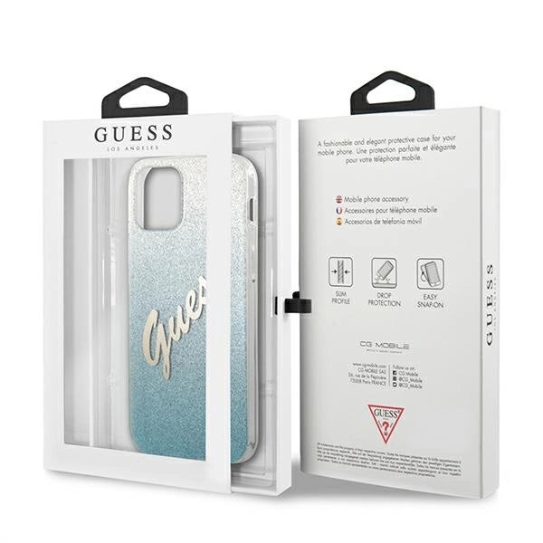 Guess GUHCP12MPCUGLSBL iPhone 12/12 Pro 6.1" blue/blue hardcase Glitter Gradient Script_7