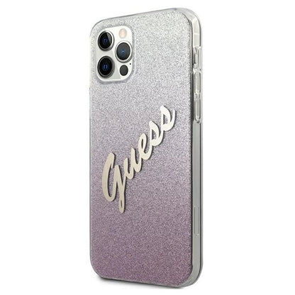 Guess GUHCP12MPCUGLSPI iPhone 12/12 Pro 6.1" pink/pink hardcase Glitter Gradient Script_1