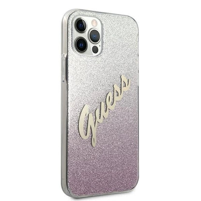 Guess GUHCP12MPCUGLSPI iPhone 12/12 Pro 6.1" pink/pink hardcase Glitter Gradient Script_3
