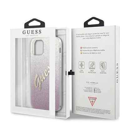 Guess GUHCP12MPCUGLSPI iPhone 12/12 Pro 6.1" pink/pink hardcase Glitter Gradient Script_7