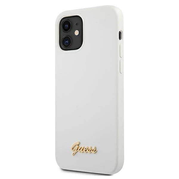 Guess GUHCP12SLSLMGWH iPhone 12 mini 5.4" white/white hardcase Metal Logo Script_1