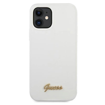 Guess GUHCP12SLSLMGWH iPhone 12 mini 5.4" white/white hardcase Metal Logo Script_2