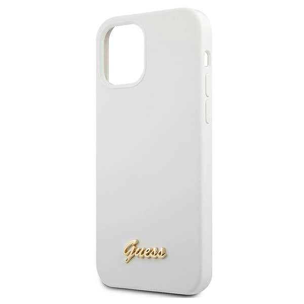 Guess GUHCP12SLSLMGWH iPhone 12 mini 5.4" white/white hardcase Metal Logo Script_5