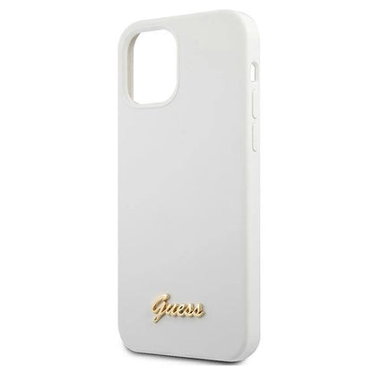 Guess GUHCP12SLSLMGWH iPhone 12 mini 5.4" white/white hardcase Metal Logo Script_5