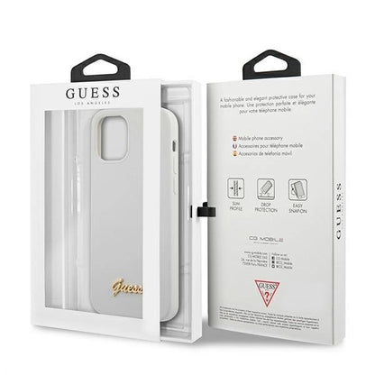 Guess GUHCP12SLSLMGWH iPhone 12 mini 5.4" white/white hardcase Metal Logo Script_7