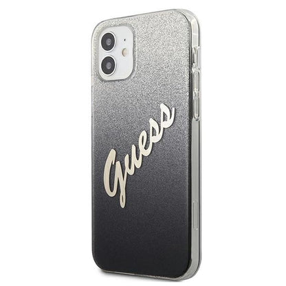 Guess GUHCP12SPCUGLSBK iPhone 12 mini 5.4" black/black hardcase Glitter Gradient Script_1