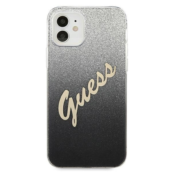 Guess GUHCP12SPCUGLSBK iPhone 12 mini 5.4" black/black hardcase Glitter Gradient Script_2