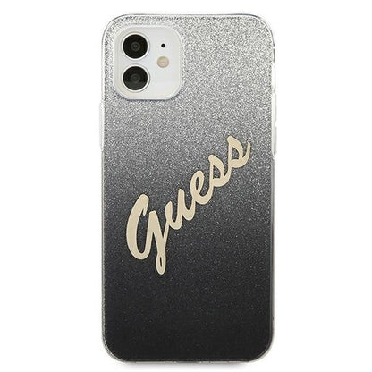 Guess GUHCP12SPCUGLSBK iPhone 12 mini 5.4" black/black hardcase Glitter Gradient Script_2