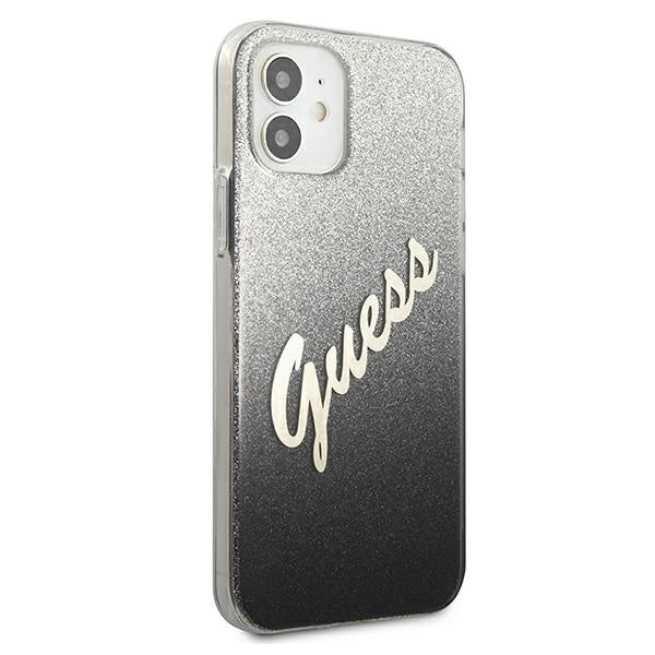 Guess GUHCP12SPCUGLSBK iPhone 12 mini 5.4" black/black hardcase Glitter Gradient Script_3