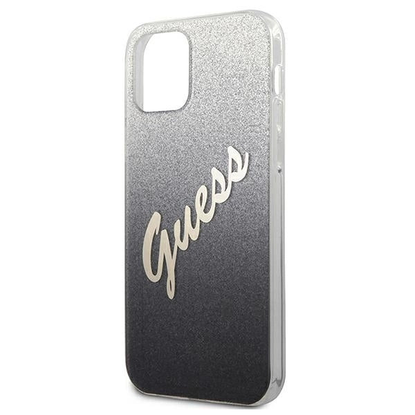 Guess GUHCP12SPCUGLSBK iPhone 12 mini 5.4" black/black hardcase Glitter Gradient Script_5
