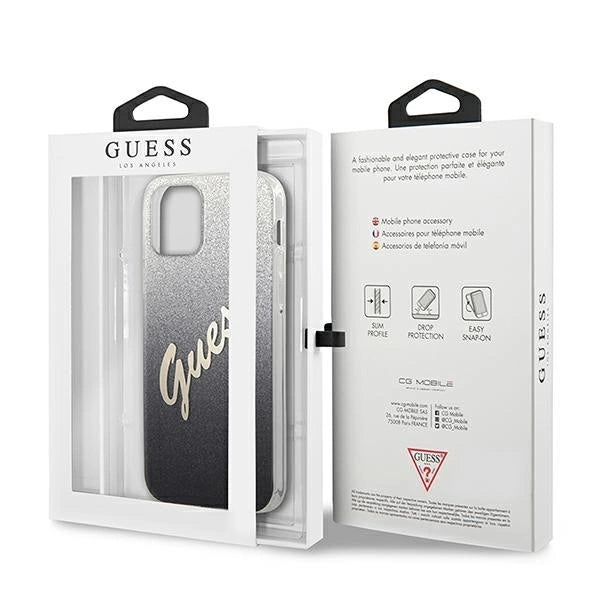 Guess GUHCP12SPCUGLSBK iPhone 12 mini 5.4" black/black hardcase Glitter Gradient Script_7