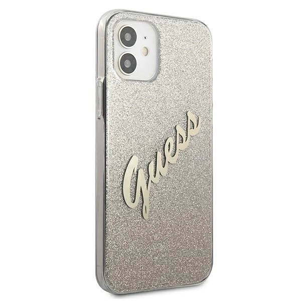 Guess GUHCP12SPCUGLSGO iPhone 12 mini 5.4" gold/gold hardcase Glitter Gradient Script_3
