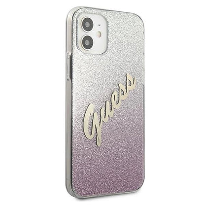 Guess GUHCP12SPCUGLSPI iPhone 12 mini 5.4" pink/pink hardcase Glitter Gradient Script_3