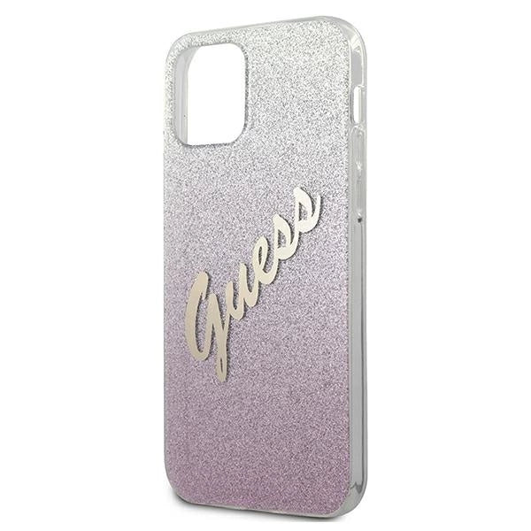 Guess GUHCP12SPCUGLSPI iPhone 12 mini 5.4" pink/pink hardcase Glitter Gradient Script_5