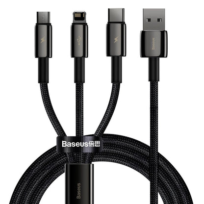 Baseus Tungsten 3in1 cable USB - USB Type C / Lightning / micro USB 3.5 A 1.5 m black (CAMLTWJ-01)_0