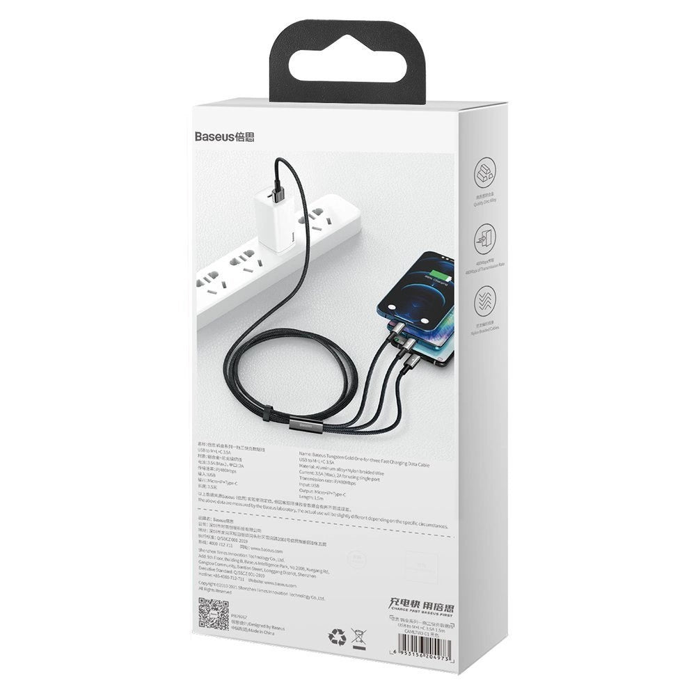 Baseus Tungsten 3in1 cable USB - USB Type C / Lightning / micro USB 3.5 A 1.5 m black (CAMLTWJ-01)_16