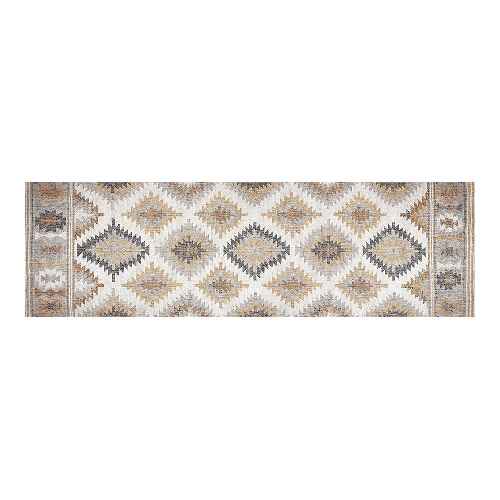 Tapete vinÃ­lica estampado kilim cinza 60 x 200 cm_0
