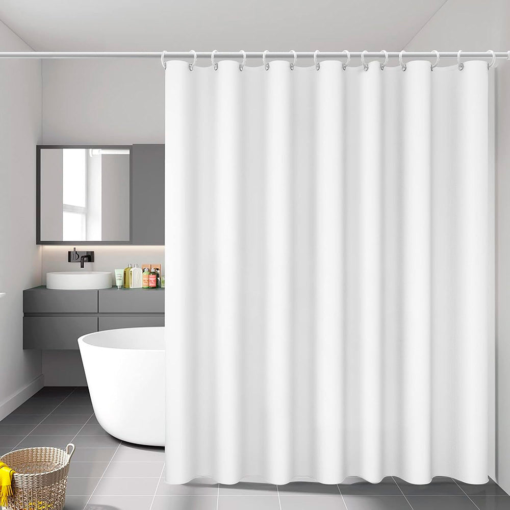 Cortina de banheiro bÃ¡sica branca 140 x 180 cm_0