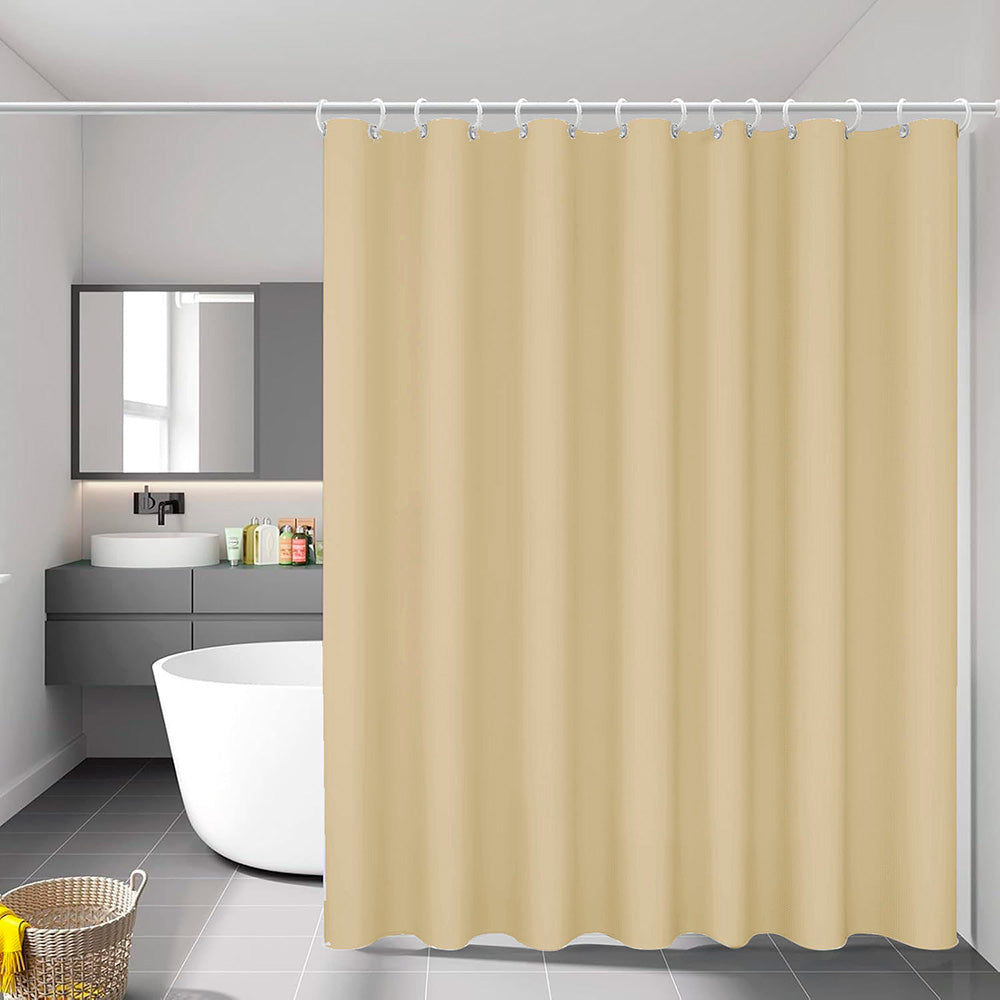 Cortina de banheiro bÃ¡sica bege 140 x 180 cm_0