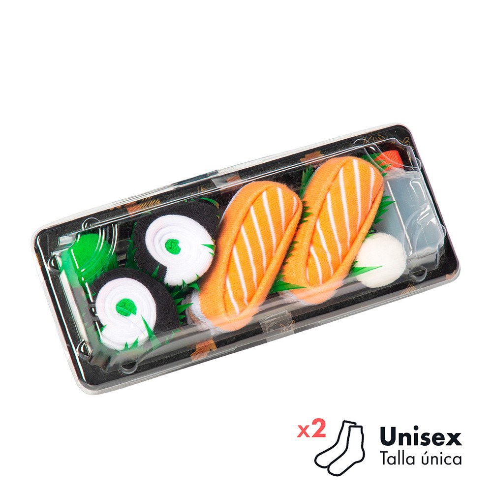 Meias em caixa de presente, modelo sushi, 2 pares, unissex, tamanho Ãºnico_0