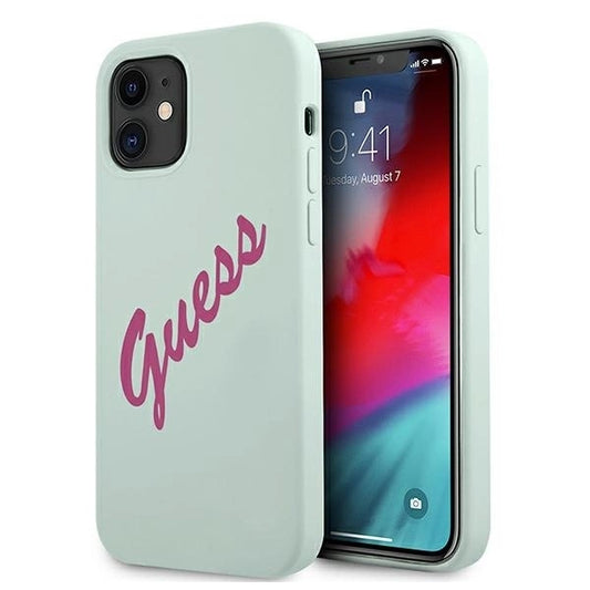 Guess GUHCP12SLSVSBF iPhone 12 mini 5.4&quot; blue fuchsia/blue fuschia hardcase Silicone Vintage_0