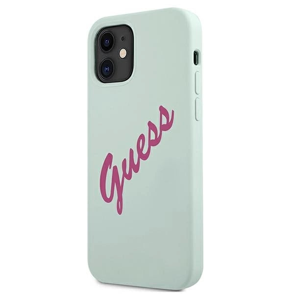 Guess GUHCP12SLSVSBF iPhone 12 mini 5.4&quot; blue fuchsia/blue fuschia hardcase Silicone Vintage_1