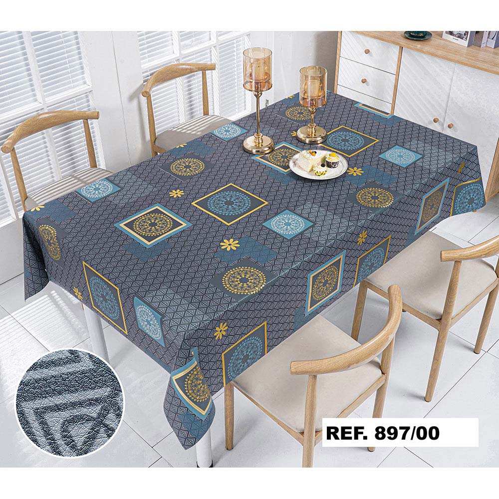 Rolo de toalha de mesa master gold azul. tamanho 1,40 x 20 m_0