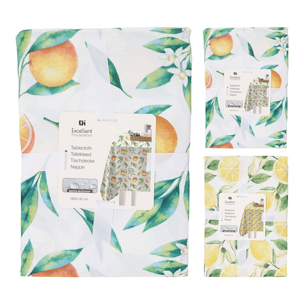Toalha de mesa com estampado de frutas 180 x 130 cm_0