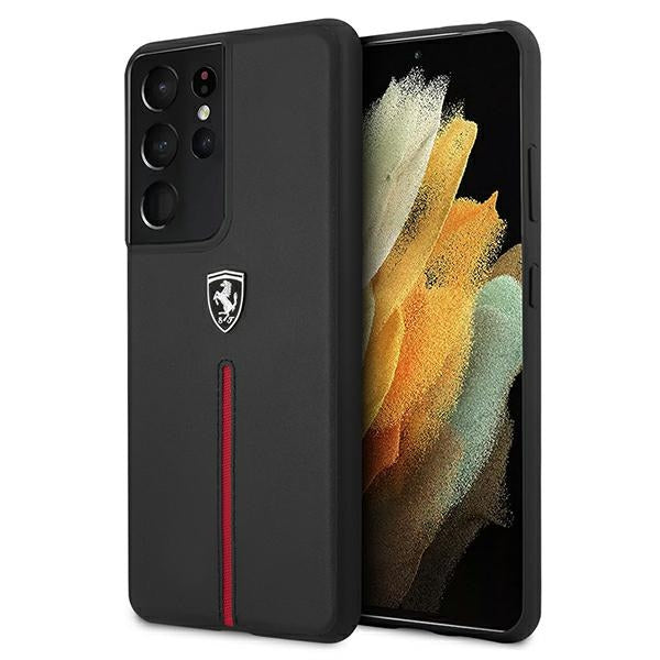 Ferrari FEOSIHCS21LBK S21 Ultra G998 black/black hardcase Off Track Leather Nylon Stripe_0