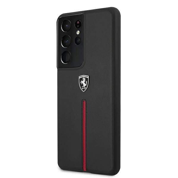 Ferrari FEOSIHCS21LBK S21 Ultra G998 black/black hardcase Off Track Leather Nylon Stripe_1